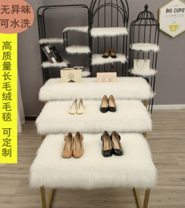Long Plush Carpet Bag Window Display Desktop Stand Blanket Shoe Rack White Long Hair Pad Home Decorative Floor Mat