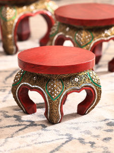 YILI DECO | Southeast Asian Style Solid Wood Round Stool