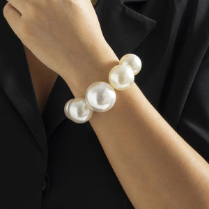 Ingemark | Exaggerated Fashion Big Imitation Pearl Choker Necklace for Women Wedding Bridal Temperament Bead Maxi Chain Christmas Jewelry