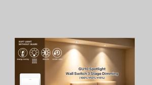 Flicker-Free Dimmable Controlled By Wall on‑Off Switch 3‑Way GU10 Bulb LED Spot 100% 50% 15% Bright 220V for Floor Bedside Lamps