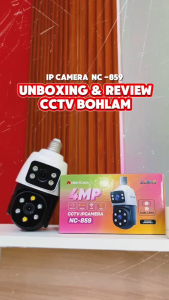 Nextcam Kamera cctv Ipcam Bolam cctv Bola Lampu Dual Lens Dual Kamera 4MP 2.4G WiFi PTZ+Fixed lens Bisa putar 360 derajat NC859