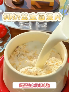 Coconut Milk Probiotics Oatmeal Breakfast Meal Replacement Oatmeal Lazy Fast Food Full without Cooking Dietary Fiber椰奶益生菌燕麦片 懒人速食麦片