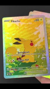 Funism | Self Made English Leisurely holiday Series Ash Ketchum Pikachu Game Collection Texture Card Toy