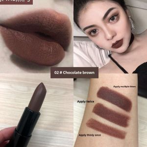 Cee&Kay Gothic Style Matte Lipstick Deep Purple Chocolate Brown Color Long-lasting Non-smudging Boosts Complexion Easy to Apply