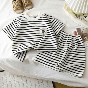 M26 Kids Clothing Baby Boy Short Sleeve Suit Set Two Piece Suit Set With Pants