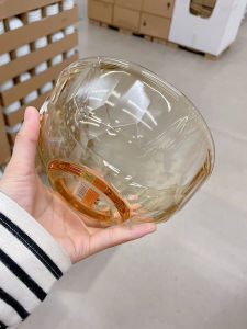 Heat Resistant Amber Glass Dining Set High Borosilicate Glass Rice Bowl Home Use Stir Fry Plate Porridge Bowl Large Flat Bowl Microwave Safe