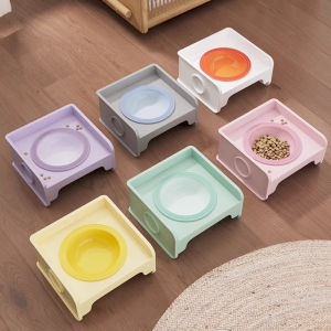 NIANXU | Pet Food Bowl Stand Square Cat Dish Table Cat Dog Bowl Ceramic Pet Bowl Water Bowl Food Bowl Anti-Leak