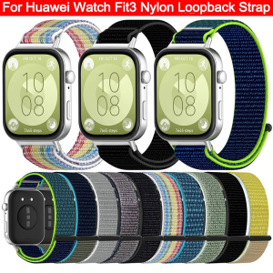 COONBA✅Best✅Huawei Watch Fit 3 Nylon Strap✅Huawei Fit 3 Strap Nilon Warna Tali / Sport Woven Ganti tali Huawei Watch Accessories