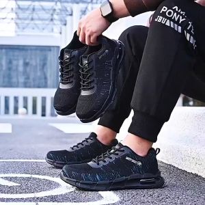 Security Anti-static Men Work Shoes Anti Puncture Anti Smashing Safety Shoes Air Cushion Indestructible Sneakers Breathable Mesh