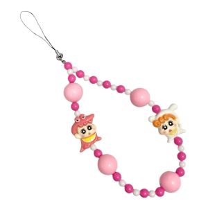 Sinchan Beads Phonestrap Tali Gantungan HP Karakter Crayon Shinchan Himawari Shiro Lucu Manik Warna Warni Tali Handphone Phone Strap Handmade Fashion