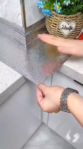 Wallpaper Sticker Dinding Dapur Aluminum Foil Anti Minyak Anti Air Bisa Untuk Lemari Kulkas AC