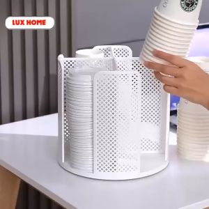 Kệ để cốc ly nhựa đựng trà sữa xoay tròn 360 độ đa năng nhựa ABS cao cấp kiêm đựng cốc cafe cao cấp