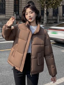 Áo Khoác Cotton Phong Cách Hàn Quốc Cho Nữ Mùa Đông Dày Dặn Cổ Đứng Đa Năng Ngắn Gọn Thoải Mái Thường Ngày Bằng Vải Polyester