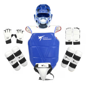 Taekwondo Protective Gear Full Set of Kids Competition Type Thickened Actual Combat Equipment Five-Piece Set Eight-Piece Set Body Protection Training Set