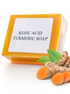 142g สบู่กรดโคจิกขมิ้นสบู่แฮนด์เมดอาบน้ําและสบู่ทําความสะอาดผิวหน้าWhitening และ Brightening สําหรับทุกสภาพผิว