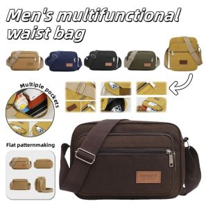 FXSAXUNN กระเป๋าสะพายไหล่สำหรับผู้ชาย กระเป๋าสะพายไหล่ขนาดใหญ่สำหรับธุรกิจ กระเป๋าถือแบบพกพา กระเป๋าสะพายหลังซิปหลายชั้น