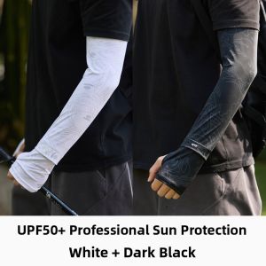 miiow | Black Ice Sleeve Mens Arm Cover UV Protection Summer New Style Driving Outdoor Cycling Sunscreen Arm Protector Long Sleeve Nylon