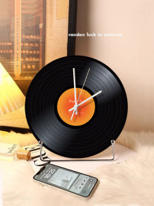 Creative Minimalist Desktop Clock Living Room Decorative Pieces Silent Wood Material Battery Powered 30cm Size Wood Clock