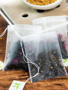 Nylon Tea Bag with Drawstring Flower Tea Brewing Empty Tea Bag Small Bubble Tea Bag Disposable Tea Bag for Dining Table