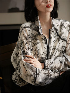 Outlets Brand Discount Clearance Special Offer Lightweight Breathable Sun Protection Clothing Ink Painting Print Short Long Sleeves Outwear Women