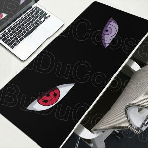 Bandai | Sharingan & Rinnegan Minimalism Black Computer Office Mouse Pad Gaming Setup Accessories Anime Naruto Anti-slip Keyboard Deskmat
