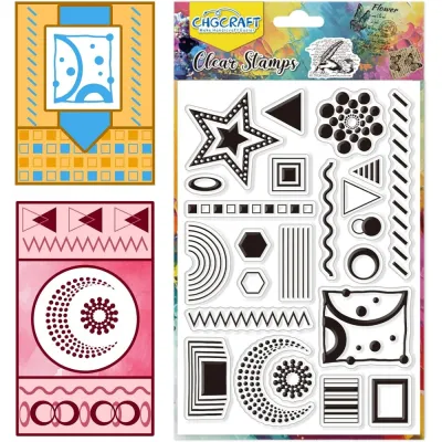 1PC Geometric Pattern Clear Lines Transparent Stamps Grids Clear Stamp Seals for Carding Making DIY Scrapbooking