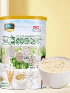 Nutritious High Fiber Five White Grains Cereal Instant Meal Replacement Breakfast Beverage Hot Water Ready to Eat Snack