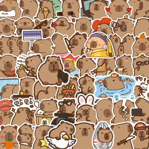 Bandai | 100PCS Capybara Cute Stickers Cartoon Animal Decals Scrapbook Laptop Phone Luggage Diary Car Graffiti Sticker Kid Toy