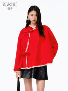 New Year Special Double Faced Wool Chinese Style Asymmetrical Buttoned Fur Bead Coat