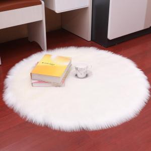 round Shaggy Carpet Woolen Rug Indoor Full Coverage Decorative Mat Home Use Comfortable Soft Texture Machine Knitted Modern Simple Style