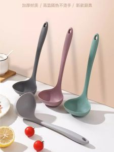 Platinum Silicone Soup Spoon Non-Stick Pan Home Use Stir-Fry Spoon Food Grade Kitchenware High Temperature Resistant Soup Bowl Porridge Spoon