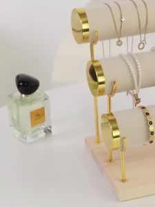 Giá Đỡ Trưng Bày Trang Sức Nhung 1 Chiếc Để Vòng Cổ Lắc Tay Dây Đeo Chân Chất Liệu Gỗ Dùng Cho Bàn Trang Điểm Phòng Ngủ Bàn Làm Việc