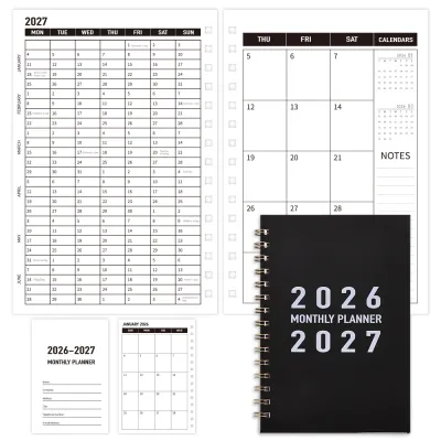 Student Monthly Planner 2026-2027 PVC Cover For School 24-Month Calendar For Exam Planning Homework Daily Time Management