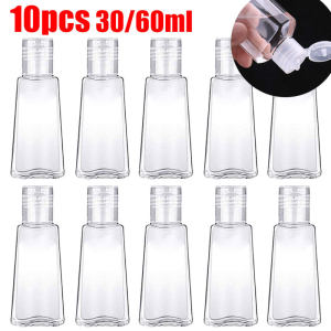 1/10PCS Transparent Trapezoidal Lotion Bottle 30/60ml Refillable Plastic Container Reusable Hand Sanitizer Bottle