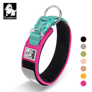 TRUELOVE Breathable Dog Collar Reflective Pet Collar with Quick Release Buckle Comfortable Soft Adjustable Accessories for Dogs