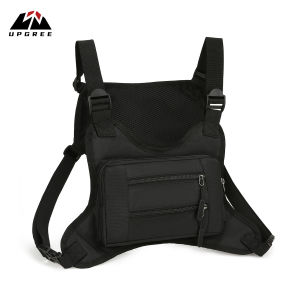 UPGREE กระเป๋าหน้าอกของผู้ชายขี่เสื้อกั๊กกระเป๋าเดินทางกลางแจ้งเดินทางกระเป๋าโทรศัพท์กันน้ำมัลติฟังก์ชั่กระเป๋าเดินทางสะพายหลังกีฬาน้ำหนักเบากระเป๋าเป้ออกกำลังกายสบาย ๆ