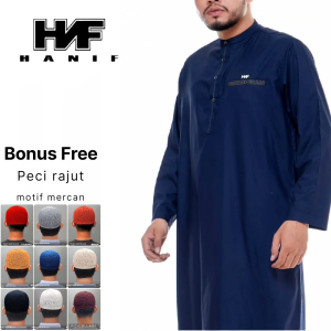 [ KHALID ] Gamis Jubah Pria Formal Lengan Panjang List Exclusif  - Jubah Gamis Pria Terbaru Khalid Series Cotton Spunpolyester Premium