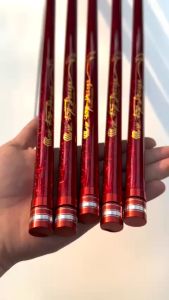 Cần câu tay câu đơn câu đài Kẻ Hủy Diệt 6H đỏ vàng chất liệu carbon - Tặng kèm ngọn