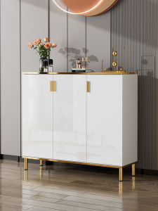 Luxury Entrance Hall Shoe Cabinet Home Balcony Storage Cabinet Dining Sideboard Light Luxury Style Adjustable Shelves