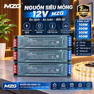 Nguồn Led Thanh Dẹp 12V MZG 100W200W300W400W Nguồn Đũa Cao Cấp Cho Đèn LED Dây Thanh Nhôm Định Hình Tủ Kệ Nội Thất