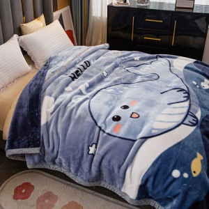 Thickened Raschel Cartoon Blanket One-Piece Milk Fiber Air Conditioning Blanket Sofa Blanket Velvet Bed Sheet Double Winter