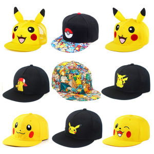 Takara Tomy | Anime Figure Pokemon Baseball Cap Pikachu Hat Adjustable Pokemon Cosplay Hip Hop Cartoon Adult Hats Boy Girl Kids Birthday Gifts