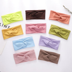 New Pure Color Knitted Elastic Cross Hairband: A Women's Sport Sweat Absorbent Hair Tie