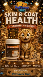 Cat Skin & Coat Health Chews | Omega-3 Biotin & Vitamins for Healthy Skin Shiny Coat & Reduced Shedding | Chicken Flavour Soft Chews | Premium Cat Supplement | Ready Stock Singapore