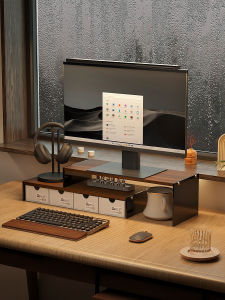 ชั้นวางหน้าจอคอมพิวเตอร์พับได้สำหรับโต๊ะทำงาน กล่องจัดระเบียบสำหรับโน้ตบุ๊ก ชั้นวางของสูง ชั้นวางของแบบยืดหยุ่น