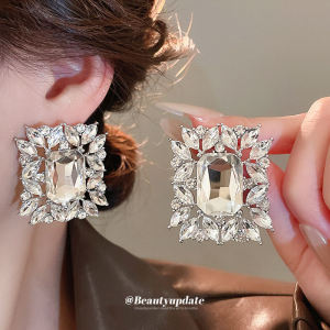 Elegant Multi-Layer Diamond-Embedded Square Leaf Pearl Necklace & Earring Set for Women Choker Fine Jewelry Accessories