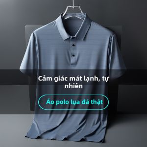 Áo Polo Nam Cổ Bèo Lạnh Mát Silk Túi Ngắn Tay