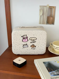 Cute Cartoon Dog Portable Travel Makeup Bag Womens Handbag Cosmetic Storage Pouch Student-friendly Carry-on Luggage