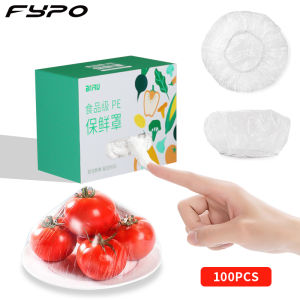 Fypo 100 pieces Foods cover Food grade PE Plastic wrap Fresh keeping film with box Bowls Dishes Cover Foods Fresh Keeping Film
