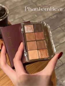 PhantomBear 8 Color Earth Tone Eyeshadow Palette Affordable Korean Style Makeup Natural Look Eye Shadow Palette
